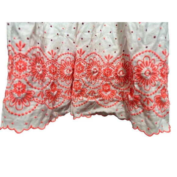 Sezane Grace Embroidery Midi Dress Large 44 Ballon Sleeves Linen Polka Dots Bows - Picture 13 of 16